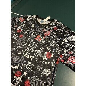 Fresh Prints Of Bel Air All Over Graphic T-Shirt 3XL Skull Art Floral Tattoo